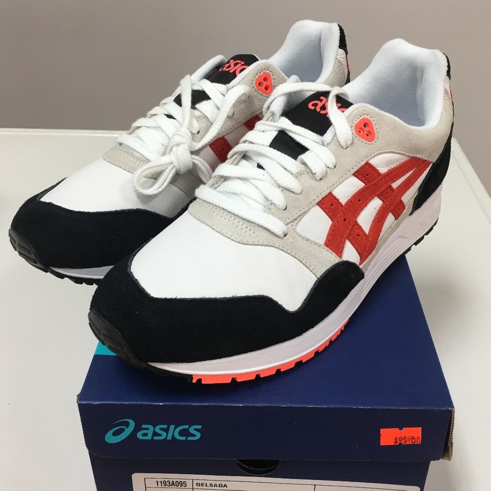 Asics Gel- Saga- White/Flash Coral/Black